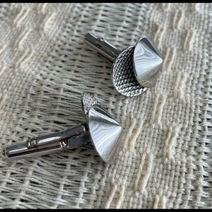 Vintage Atomic Sterling Silver 925 Pop Art Mod Sputnik Cone Cufflinks Mi…